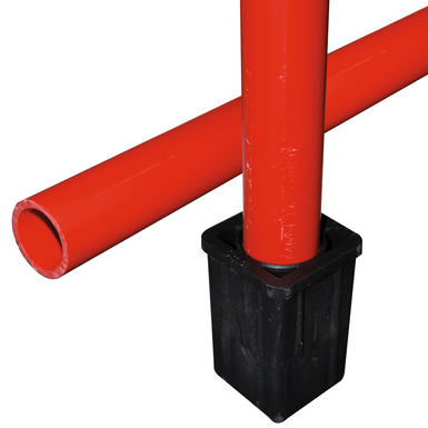 Plastični drog 1,5 m | rdeč | kvadratni podstavek 60 x 60 mm (nesestavljen)